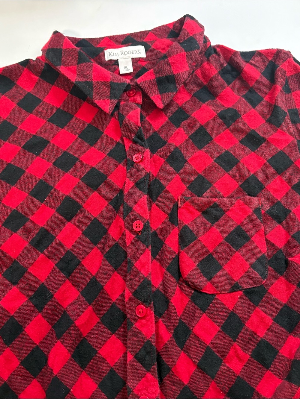 Kim Rogers Red & Black Buffalo Plaid Button-Down Shirt #Campus #PrarieGirl